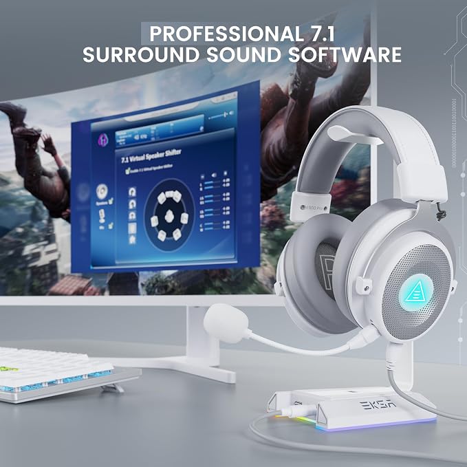 EKSA USB Gaming Headset for PC, Computer Headphones