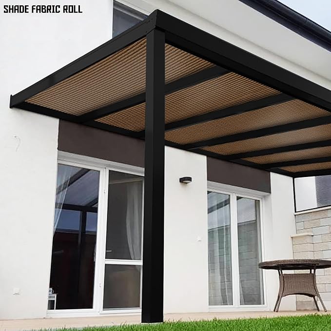 TANG Sun Shade Fabric Roll 8'x127' Shade Cloth for Garden Brown HDPE Mesh Shading Pergola Cover Replacement Canopy, 95% Blockage Sunshades for Outdoor Patio Backyard Plant