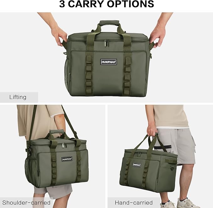 Soft Insulated Cooler Bag Collapsible Large Travel Coolers Soft Sided Coolers Ice Chest, Leakproof, Waterproof