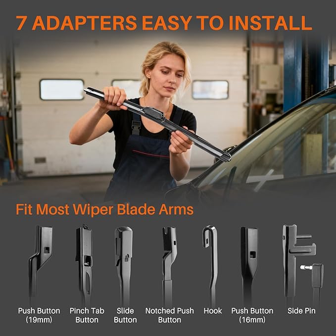 DOG TAIL Water Repellent Silicone Wiper Blades 26" 22" Set with Multiple Adapters and 2 Refills, Automotive Replacement Front Windshield Wiper Blades for My Car with Water Repellency Formula DropClear