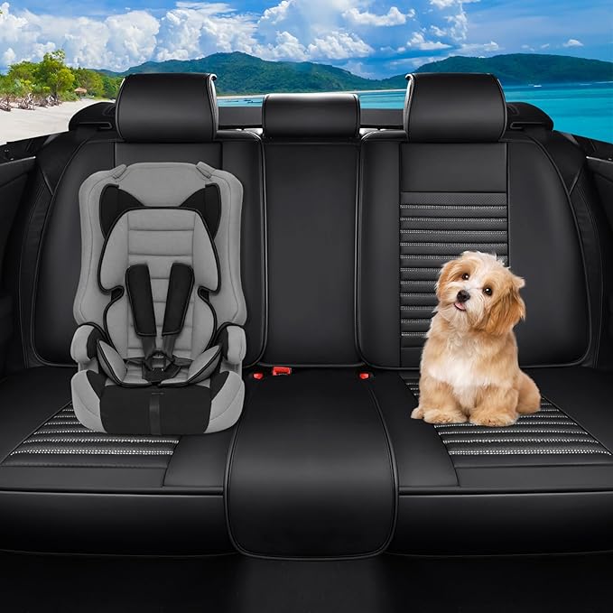 Car Seat Covers Full Set Fit for Toyota Corolla Cross 2021-2025,2026, Premium Faux Leather Car Seat Protector, Breathable, Anti-Slip, Comfortable & Durable (Black&White,Full Set)