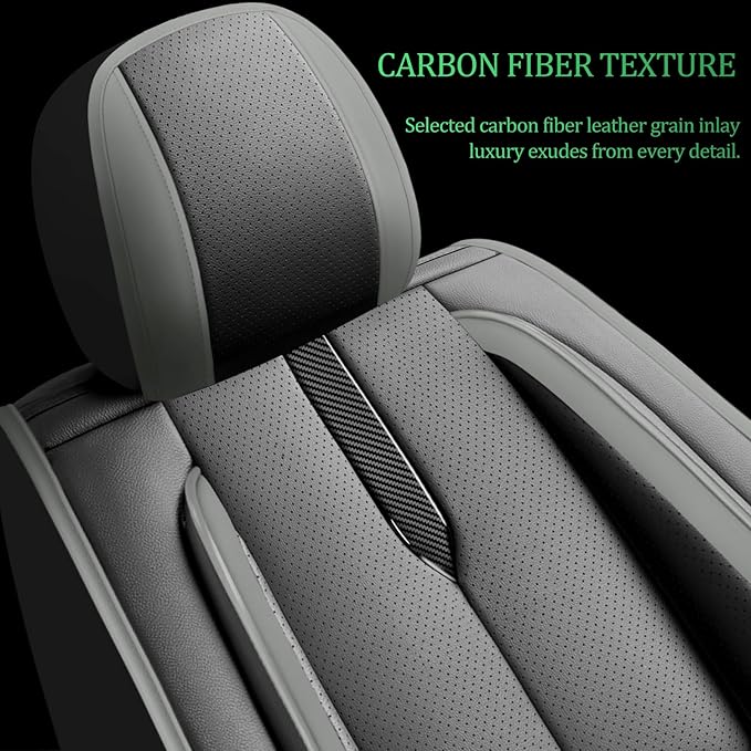 Fit 4Runner Car Seat Covers (5 Seats) for Select Toyota 4Runner 2003-2024 2025 2026 - Full Coverage Leather,Airbag Compatible, Waterproof & All Weather Seat Cushion Protector,Full Black-Grey