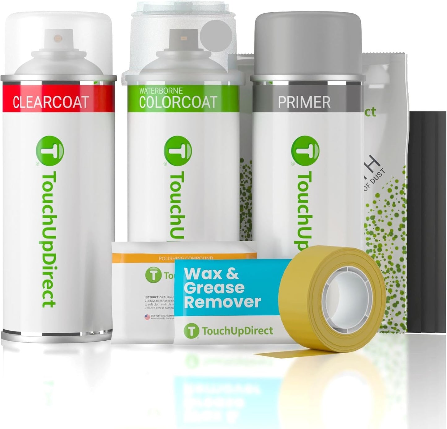 TouchUpDirect 1J6 Elemental Silver Metallic Compatible with Toyota Exact Match Touch Up Paint Aerosol - Platinum Kit