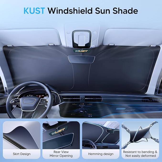 KUST Windshield Sun Shade for 2012–2018 2019 2020 Chevrolet/Chevy Sonic Window Accessories Shade Sun Visor Cover Foldable Block UV Rays