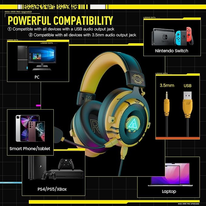 EKSA USB Gaming Headset for PC