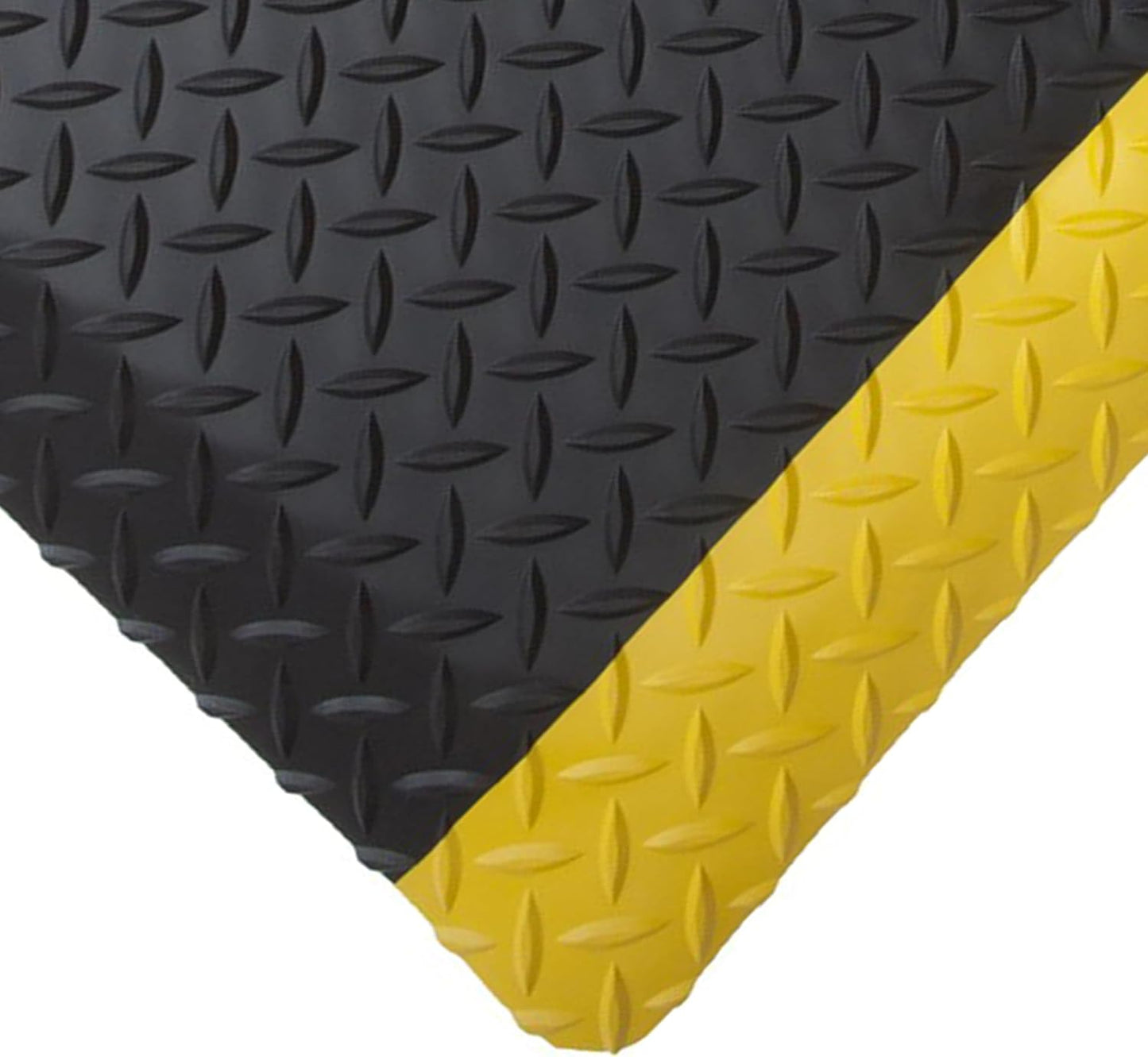 Rhino Mats, American Classic Diamond Anti-Fatigue Mats, Industrial Ergonomic Comfort Standing Mat for Work, Home, Garage, Office, Kitchen or Anywhere (Black/Yellow 9/16" Thick, 2 FT. x 25 FT.)