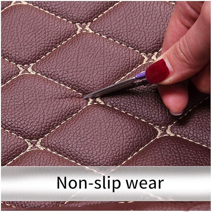 Custom Fit Car Floor Mats - Full Coverage Automotive Leather Floor Liners for Most Vehicles by MingyunSM (Black & Orange)