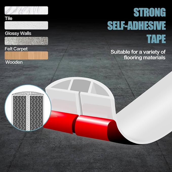 Floor Cord Cover Self Adhesive Cord Hider, 3.3FT Cable Management, Extension