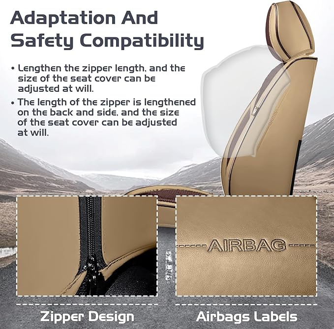 Truck Seat Covers for Ford F150 2009-2026, Waterproof Premium Leather Full Coverage Car Seat Covers, Muscle Sport Style Auto Interior Seat Cover Sets (Front Set/Brown Coffee)