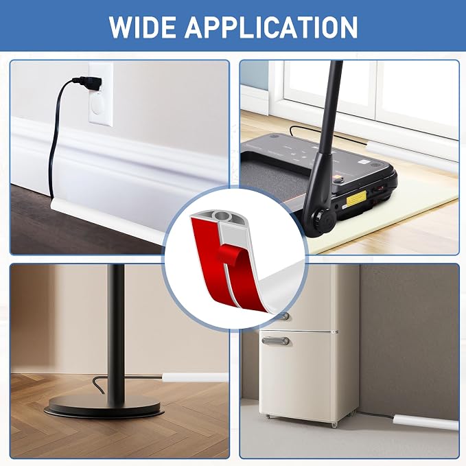 Floor Cord Cover Self Adhesive Cord Hider Floor Extension Cord Covers
