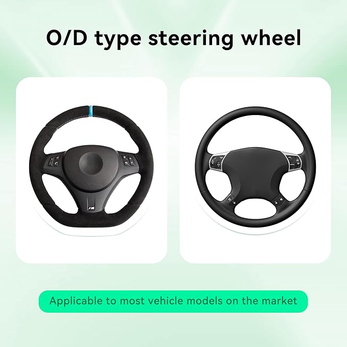 Bling Car Steering Wheel Cover, Diamond Leather Crystal Rhinestones Vehicles Steering Wheel Protector, Sparkling Anti-Slip Automotive Interior Decoration Accessories, Universal Fit(Dark Green)