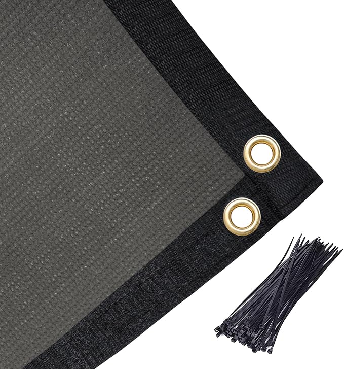 Amagenix 90% Pergola Shade Cover 20'X 23' Dark Gray Sun Shade Cloth with Grommets for Outdoor Garden Patio Porch-Commercial Grade 200 GSM-Cable Zip Ties Included (We Customized)