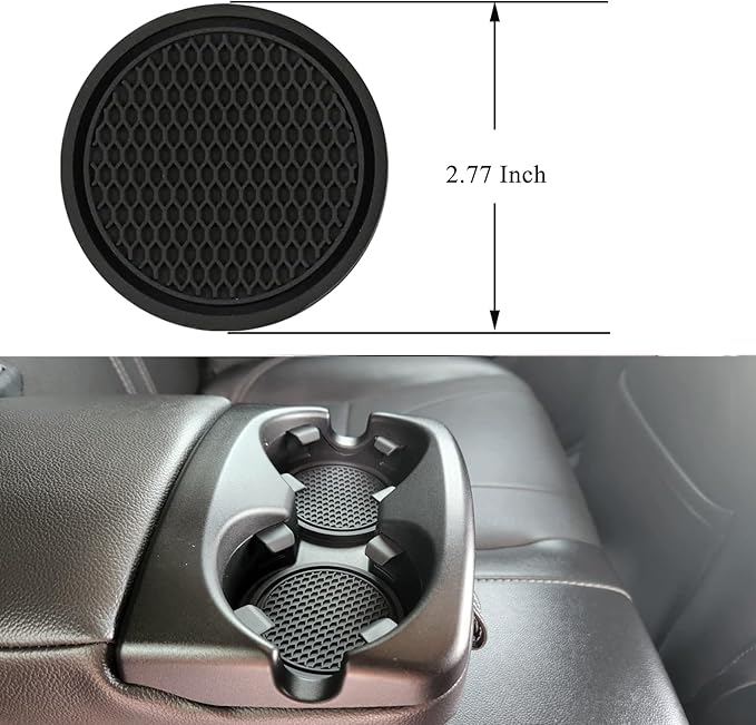Car Seat Gap Filler Organizer Compatible with Ford Bronco Sport Accessories Seat Gap Plug Blocker with Storage Slot Non-Slip Car Cup Holder Coaster Black