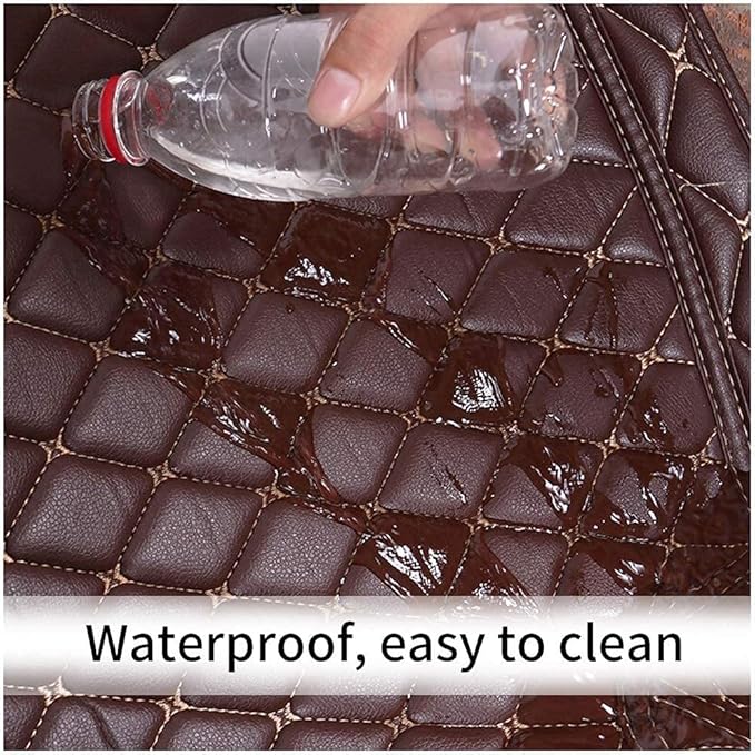 Custom Fit Car Floor Mats - Full Coverage Automotive Leather Floor Liners for Most Vehicles by MingyunSM (Coffee)