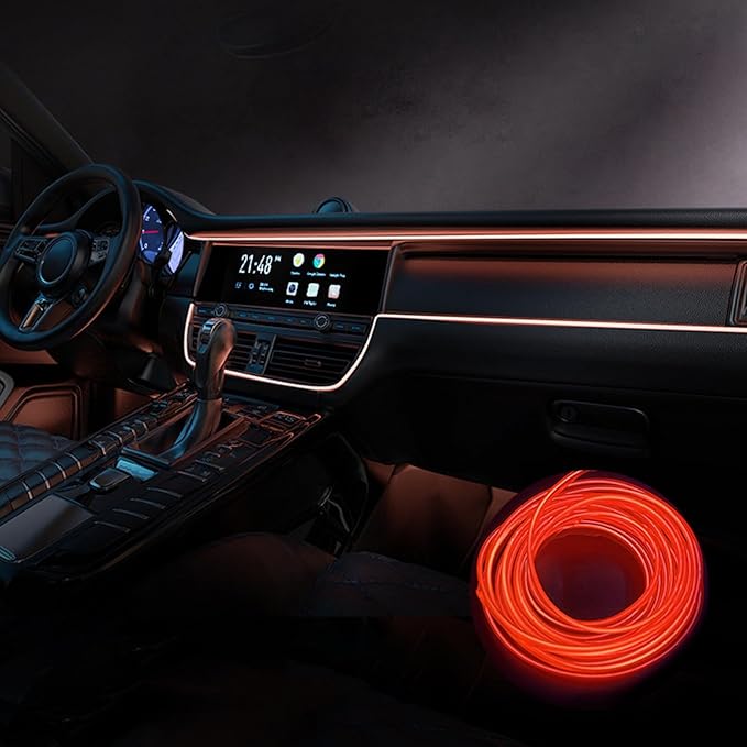 Car Interior Lights for Seat MII Ibiza Leon Arona Ateca Tarraco Alhambra LED Car Interior Atmosphere Lamp Car Ambient Lighting Kits,Red