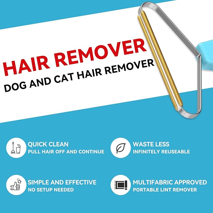Carpet Rake,Lint Remover,Pet Hair Remover, Dog Cat Hair Remover,Carpet Rake for Pet Hair Removal,Lint Brush,Lint Shaver for Carpets, Car Mat,Couch,Pet Bed,Furniture & Rug(Blue)