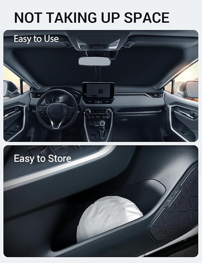Proadsy Windshield Sun Shade for Genesis G80 2021-2026 Foldable Front Sunshade Protector Sun Visor Blocks UV Rays Keep Car Cooler Accessories