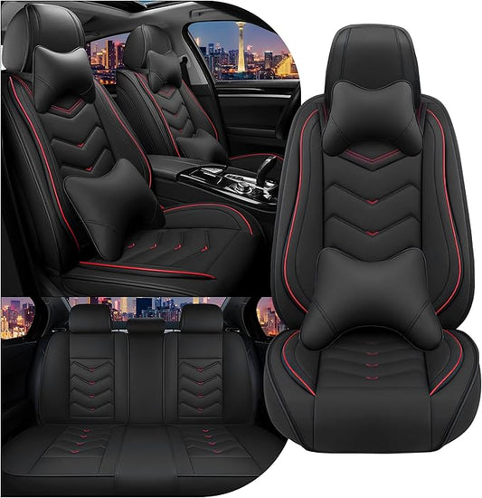 CTDS Car Seat Covers for Jeep Grand Cherokee L 2021-2026, Stylish Sport Seat Cover, Premium Nappa Leather Car Seat Cover. Automobile Seat Covers Sets.(Luxury 5 Seats/Black)