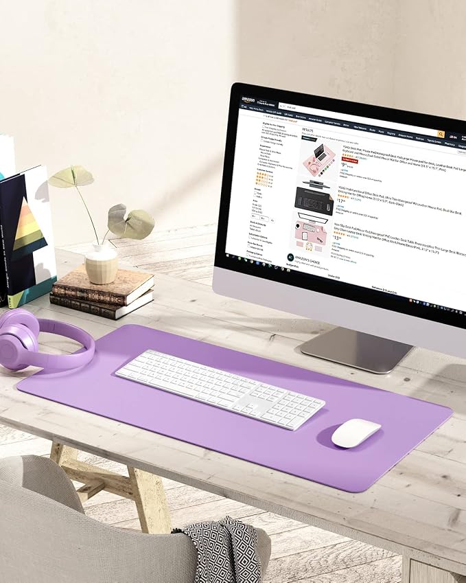 YSAGi Non-Slip Leather Desk Pad, Waterproof Laptop Computer Desk Keyboard Mat