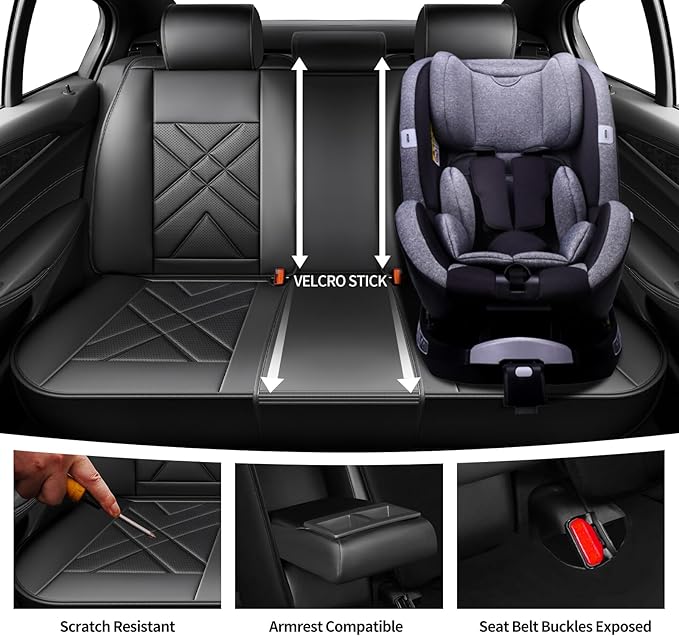 CX-30 Car Seat Covers Fit for Mazda CX-30 2020-2026, Full Coverage Premium Leather Waterproof Breathable Seat Covers, Automotive Seat Protectors, Airbag Compatible(Full Set Seats, Black Beige)