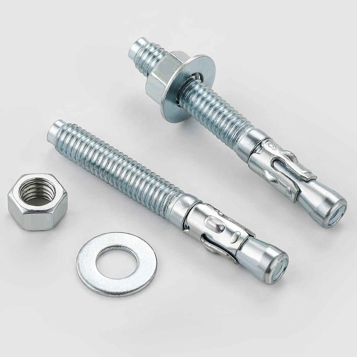 1/2x2-3/4" 10Pcs Inch Standard Fasteners for Heavy-Duty Zinc Wedge Anchors for Cement and Concrete