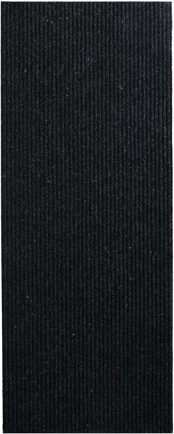 iCustomRug Spartan Weather Warrior Duty Indoor/Outdoor Utility Ribbed in 3ft,4ft,6ft Widths 70 Custom Sizes with Natural Non-Slip Rubber Backing 4'X42' in Black