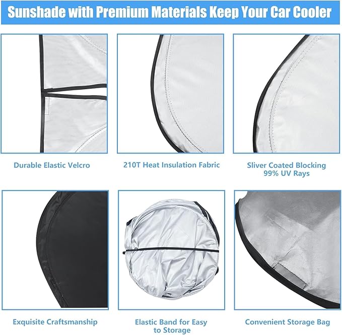 Windshield Sun Shade for Ford Range Window Sunshade for Ranger XL, XLT, Lariat 2019-2025 2026 Accessories Sunshade Windshield Cover Front Window Shade Sun Visor Foldable Blocks UV Rays Keep Car Cool
