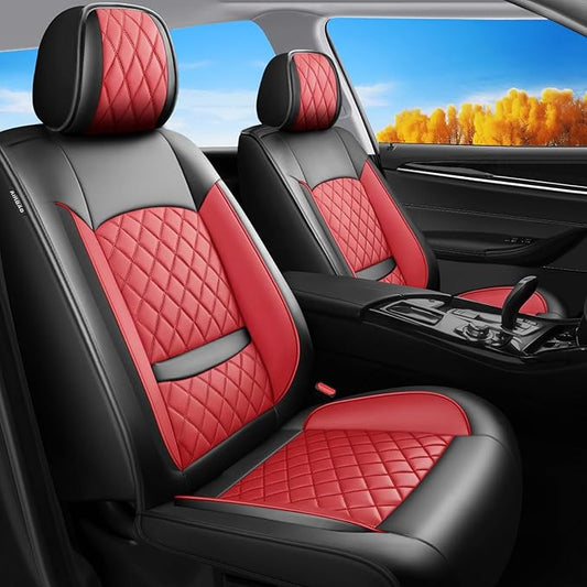 Fit TL Car Seat Covers for Acura TL 2004-2014 - Premium Leather, Waterproof, All-Weather, Airbag Compatible, Anti-Slip, Breathable, Easy Install, Seat Protectors, Full Set, Red