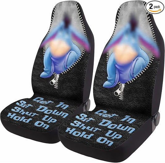 GENANY Cartoon Donkey Car Seat Covers Set of 2, Breathable Front Seat Covers for Truck Sedan SUV, Cute Car Accessories, Cartoon Gift for Women Men