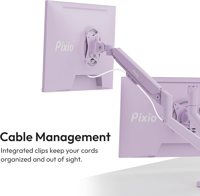 Pixio PS1D Wave Purple Dual Monitor Arm Stand Desk Mount