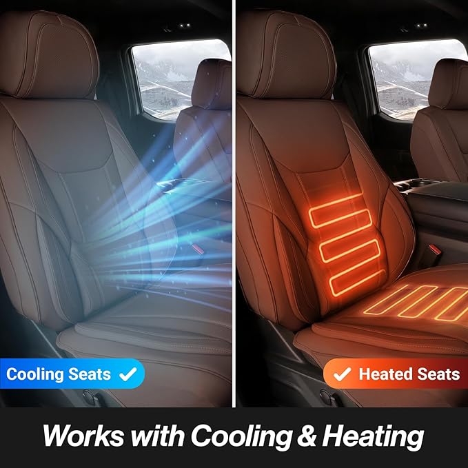 Coverland Custom Fit Car Seat Covers for Car Compatible with [2015-2026 Subaru WRX Front Bucket Seats] Premium Waterproof Non-Slip Interior Seat Protector [Full Set Dark Brown - Size Chart X74]