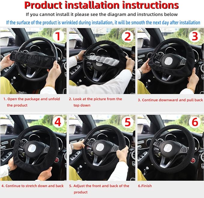 Hiflyer Steering Wheel Cover - Universal 14.5-15 Inch, Soft Microfiber, Women & Men, Grey