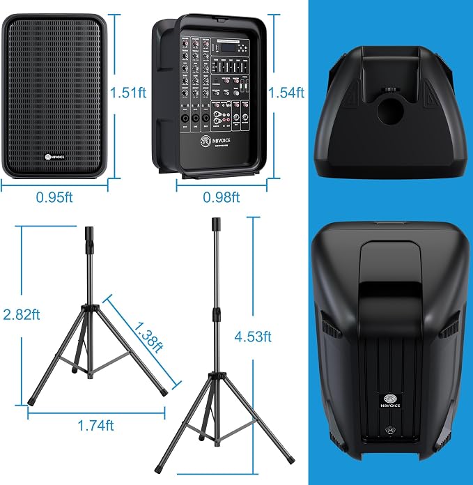 Professional Portable All-in-One 2-Way PA System Suitcase-Style Design