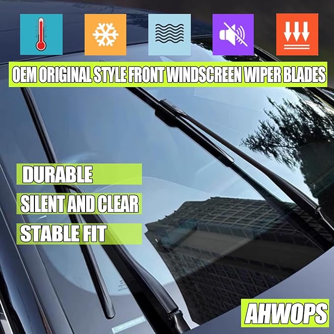 Front Wiper and Rear Wiper Blade Replacement for Toyota Yaris 2007-2011 OEM Wiper Blades, Genuine Replacement (26“/14”/12” 3-Pack)
