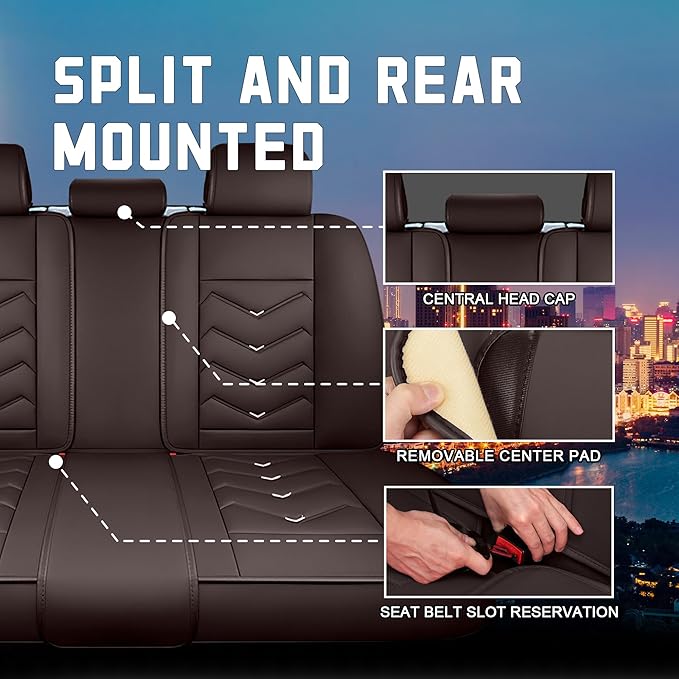 CTDS Car Seat Covers for Chevy Malibu 2000-2026, Stylish Sport Seat Cover, Premium Nappa Leather Car Seat Cover. Automobile Seat Covers Sets.(Luxury 5 Seats/Coffee Color)