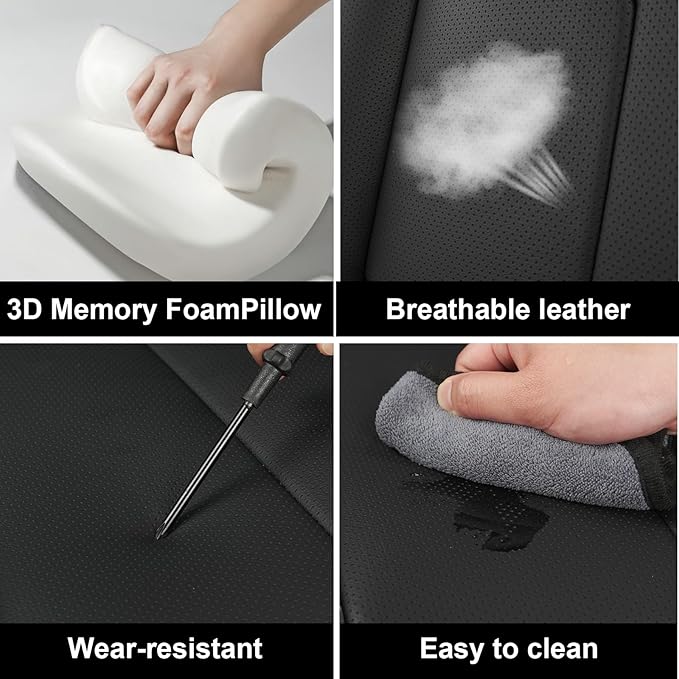 Fit for 98% of Mercedes Benz Car Seat Covers, Premium Nappa Leather Seat Cover, Fully Wrapped Protect Modern Style Seat Cover (5-Seat Standard, Classic Black)