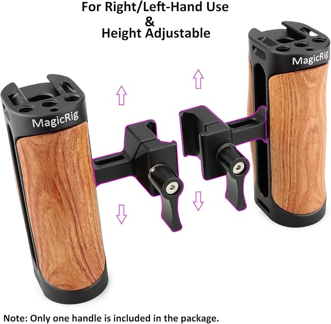 Wooden NATO Side Handle Mini Grip & NATO Rail 50mm