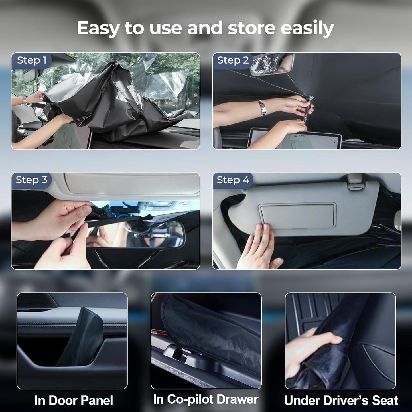 Windshield Sun Shade Umbrella: for Mazda CX-5-2017-2024 2025 - Front Custom Car Window Shades - Foldable CX5 Sunshades Block UV Keep Cool