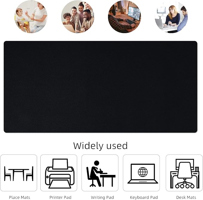 KINGFOM Desk Pad Office Desktop Protecter, PU Leather Desk Mat Blotters
