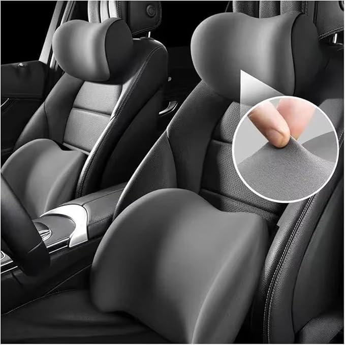 Car Neck Pillow and Lumbar Support Cushion - Memory Foam Backrest for Driver Seat Comfort(5)