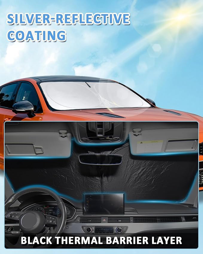Sunshade for Range Rover Windshield Sun Shade for 2013-2021 Land Rover Range Rover (Does NOT fit Range Rover Sport) Accessories Front Window Shield Cover Sun Visor Protector Cool Interior Save Space