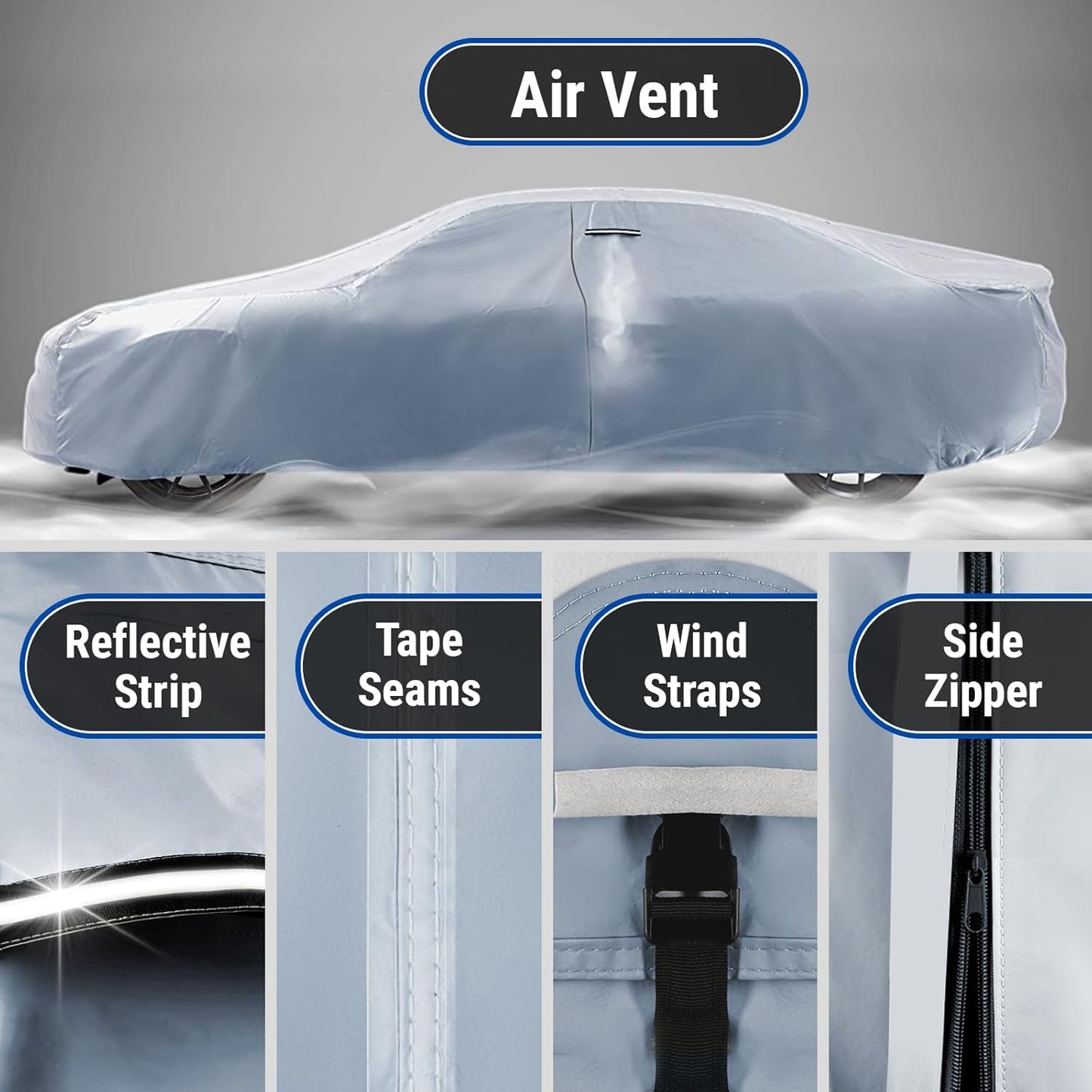 iCarCover Premium Car Cover for 1970-1972 Chevy Monte Carlo Heavy Duty Waterproof All-Weather Automobiles Custom Fit Indoor Outdoor UV Snow Protection Covers with Straps and Bag