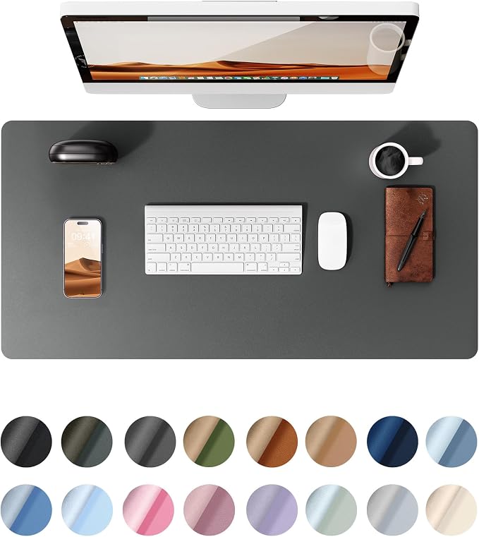 YSAGi Leather Desk Protector, Office Mat, Large Mouse Mat, Non-Slip PU Leather
