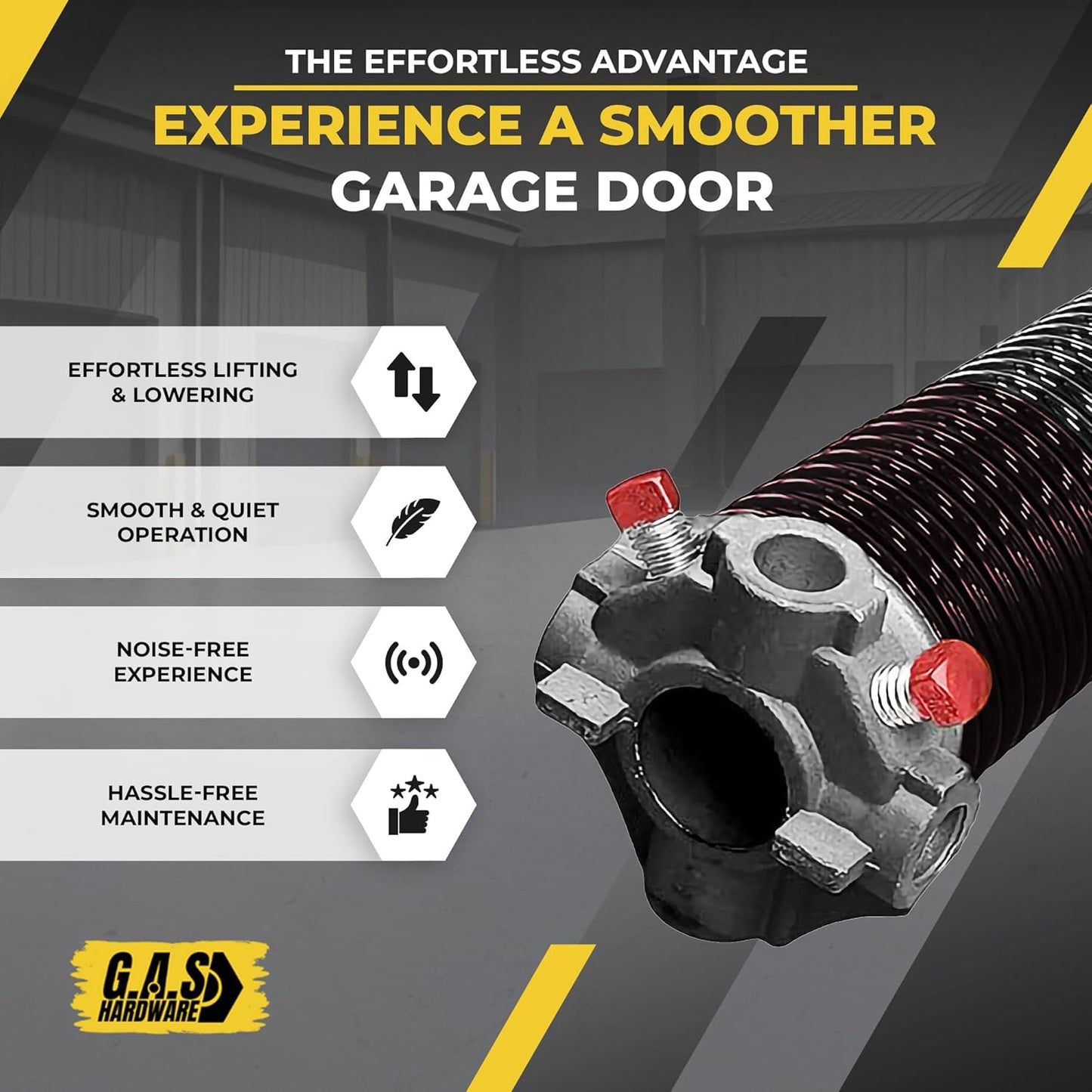 Garage Door Torsion Spring 234x1.75x33 Includes 1” Steel Bearing, Non-Slip Gloves, and Winding Bars for Left and Right Side of Garage Door Precision E-Coating 5-Year Warranty Min. 30,000 Cycles (Pair)