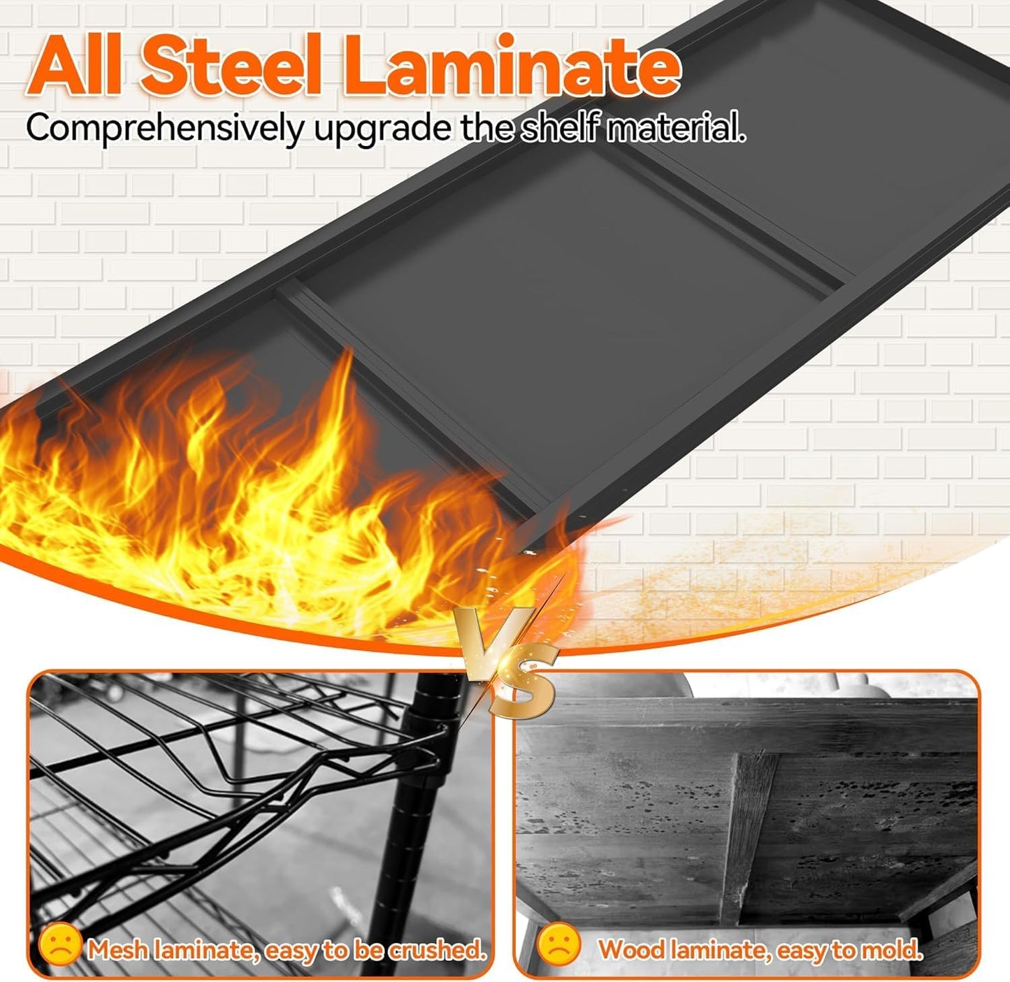 Metal Garage Shelving Unit, Heavy Duty 5-Tier Adjustable Storage Rack, Steel Shelving,2000 lbs Capacity, Industrial Shelves for Heavy Tools and Equipment (5-Tier 54" H x20 W x 14" D)