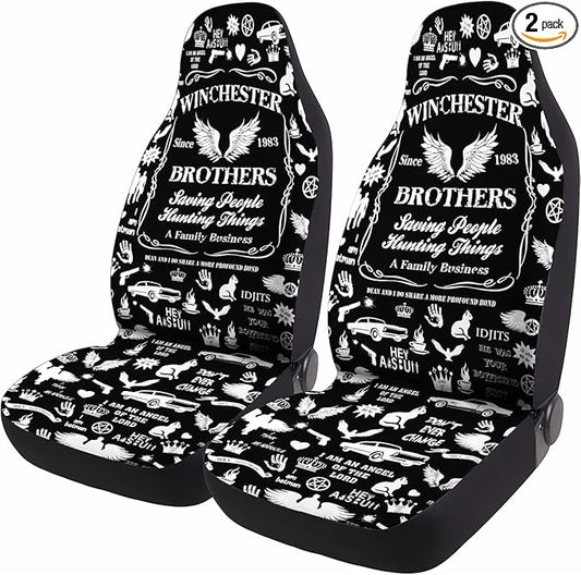 GENANY Horror TV Series Car Seat Covers Set of 2, Breathable Front Seat Covers for Truck Sedan SUV, Fantasy Movie Car Accessories, Horror Gift for Women Men