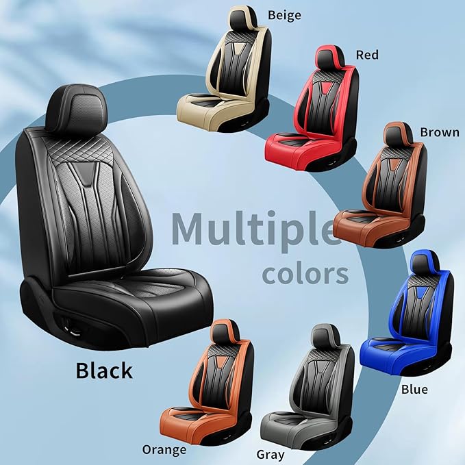 Fit Tucson Car Seat Covers Compatible with Hyundai Tucson 2010-2026, Premium Leather Breathable,Wear Resistant, Airbag Compatible, All-Weather Protection & Full Coverage, Full Set Brown&Black