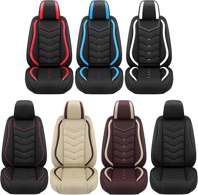Car Seat Covers Fit for Infiniti g37 2000-2026, Stylish Sport Seat Covers, Waterproof Wear-Resistant Premium Nappa Leather Car Seat Cover.(2 Pcs Front/Black)