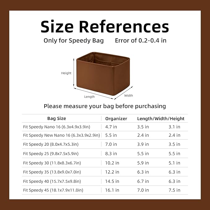 DGAZ Silk Purse Organizer Insert Fits LV Speedy 16/20/25/30/35/45 bags，Silky Smooth Bag Organizer，Luxury Handbag & Tote Shaper（Gold，SP25）