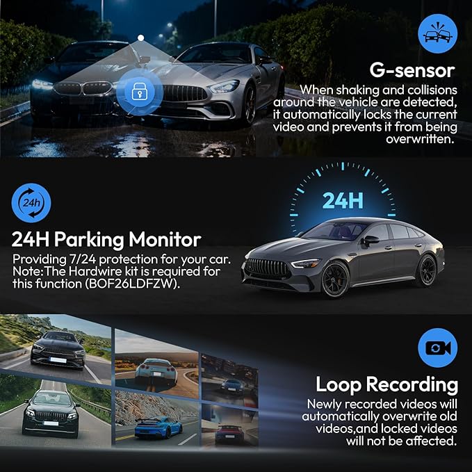 Front 4K & Rear 1080P Dash Cam for 2022 2023 2024 2025 Toyota RAV4 LE Limited SE Adventure XLE XSE (Model B)(with Vent Hole),OEM-Style,Loop Recording,Easy Installation,WiFi & App,128G Card